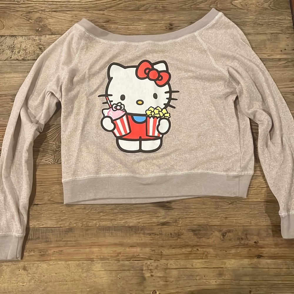 Universal Studios Gray Graphic Hello Kitty Long S… - image 1